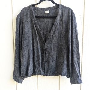 Vintage Eileen Fisher Linen Blend Button Light Jacket Medium